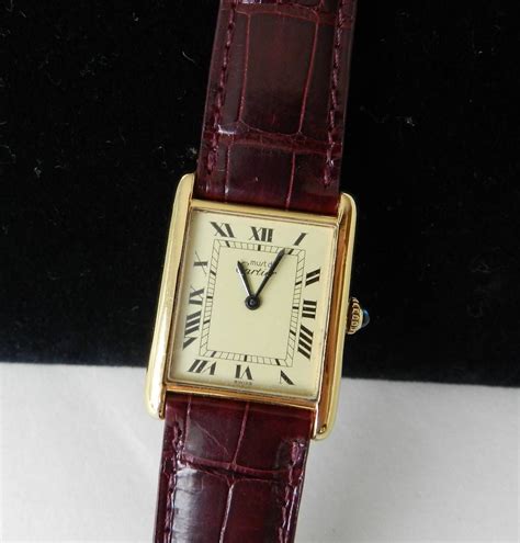 cartier amber watch|silver cartier watch vintage.